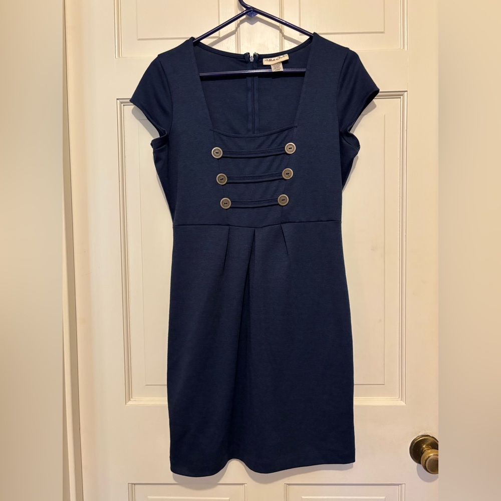Women’s Mini Dress Button elegant party formal date summer business navy travel